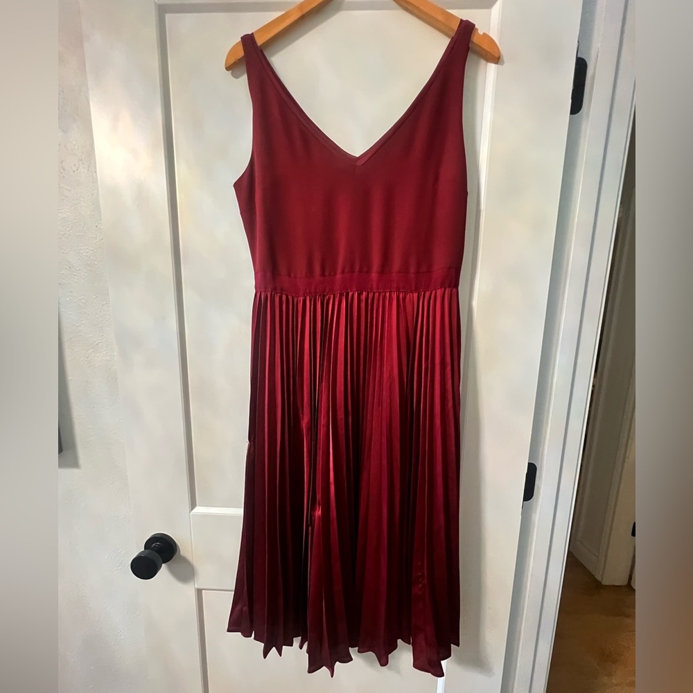 Banana Republic Burgundy V-Neck Dress